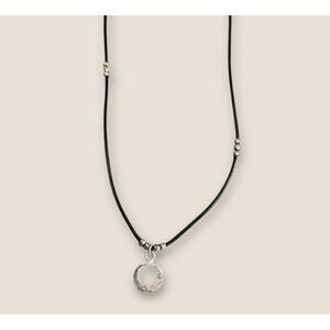 Silpada Sterling Silver & Leather Necklace With Circle Pendant